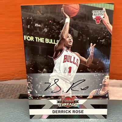 2010 Panini Threads Chicago Bulls Derrick Rose Auto #’d 24 - Image 1 of 4