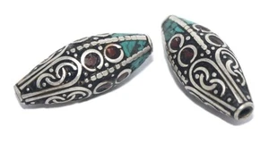 Türkis Perlen Boho Halskette Nepalesische Perlen Tibetperlen Koralle Beads BDA36 - Bild 1 von 1