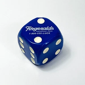 Old Fitzgeralds Reno Nevada Souvenir Jumbo blau Zelluloid Ton Resin 1 Würfel - Bild 1 von 6