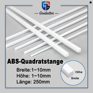 Weiß ABS Kunststoff Stab Solide Quadratstab Für Modell Bastel DIY 1x1mm~10x10mm - Bild 1 von 17