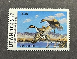 WTDstamps - 1987 UTAH - State Duck Stamp - Lot1 - Mint OG NH - Picture 1 of 2