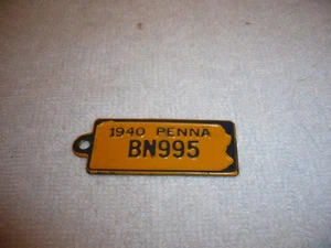 PENNSYLVANIA 1940 GOODRICH TIRES BATTERIES LICENSE PLATE KEYCHAIN TAG - Picture 1 of 2