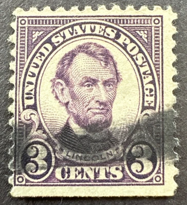 US  1923 Sc# 555  Used Stamp Abraham Lincoln 3c - Image 1 of 2