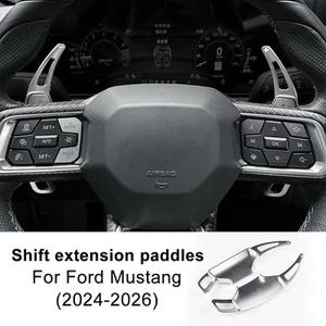 Extensión de palanca de cambios de volante aluminio plateado para Ford Mustang 2024-26 - Imagen 1 de 9