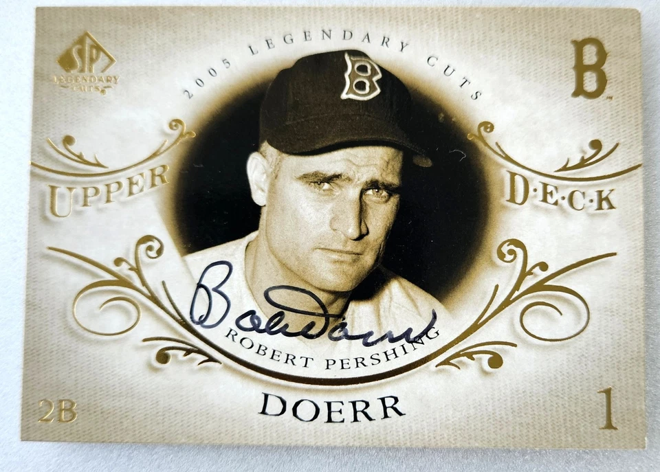 Autograph Bobby Doerr Boston Red Sox MLB Baseball Card Signed HOFer - Image 1 of 1