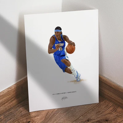 Carmelo Anthony Póster Denver Nuggets Baloncesto Ilustración 8x10 Impresión Artística Foto 1 de 4