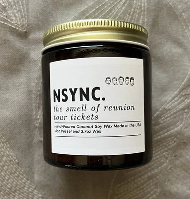 NSYNC Music Group The Smell of Reunion Tour Ingressos Vela de Cera de Soja de Coco Fresca - Imagem 1 de 4