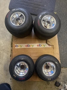 "Juego de 4 ruedas y neumáticos de carreras de kart de 5"" de diámetro patrón americano" - Imagen 1 de 18