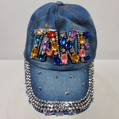Gorra de colección TAKE Distressed Bling con pedrería cuentas lentejuelas talla única Foto 1 de 4