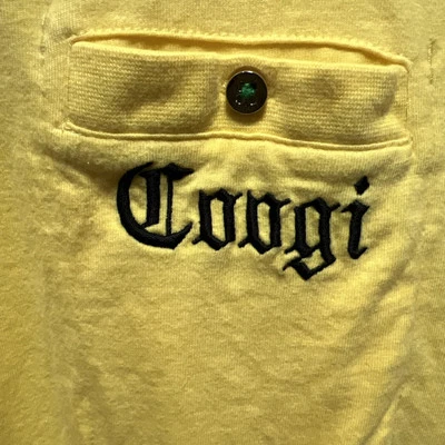 Camisa Coogi Spell Out bordada 3XL 100% algodão manga curta amarela XXXL - Imagem 1 de 4