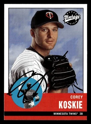 2001 Upper Deck Vintage Corey Koskie #125 Autographed Signed Auto Twins - Image 1 of 2