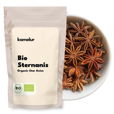 KAMELUR (53,80 EUR/kg) 500g Anice stellato BIO intero, stelle di anice BIO intero, capsule di anice BIO