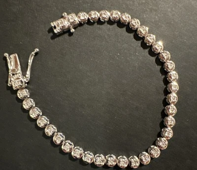 Armband Silber 925, Tennisarmband Diamanten, 19 cm Länge, 5 mm Breite, 12,5Gramm - Bild 1 von 4