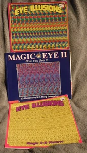 EYE ILLUSIONS 3-D MAGIC PICTURES BY JIM ANDERSON & MAGIC EYE II BY N E THING BOO - Picture 1 of 6