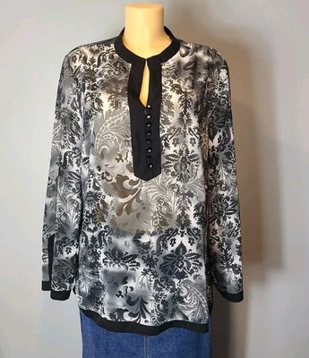 Vintage Y2K Chinese Style Blouse Cheongsam Qipao Top Sheer Size 1X Mandarin - Image 1 of 4