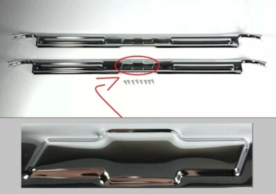 Par de placas de desgaste de umbral de puerta cromadas con pajarita para camionetas Chevrolet 1967-72 Foto 1 de 4