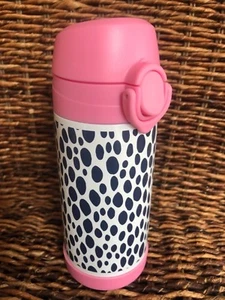 Borraccia a pois dalmata per bambini Pottery Barn rosa navy nuova con etichetta esaurita punti - Foto 1 di 2