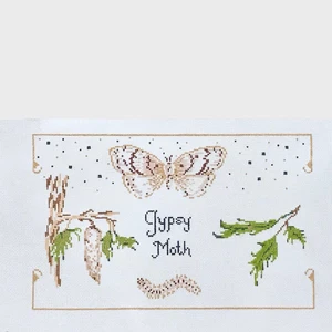 Plum Stitchery tela punto ago dipinta a mano falena zingara cambia natura - Foto 1 di 1