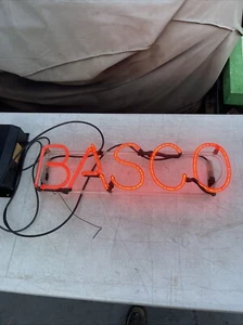 Vintage BASCO Bar Display Advertising Neon Sign W/Franceformer Transformer - Picture 1 of 9