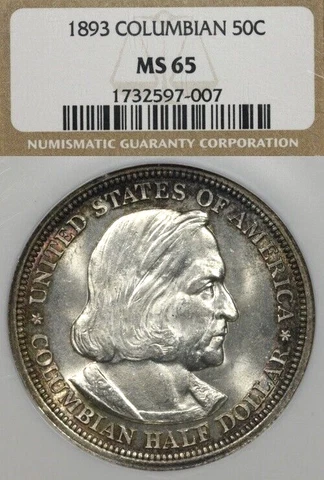 1893 50 NGC MS65 Columbian Exposition Commemorative Silver Half Dollar Cover
