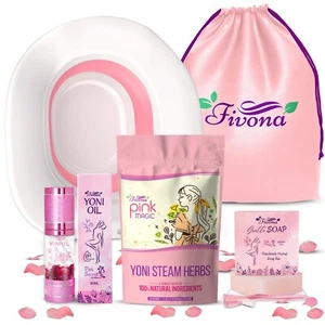Fivona 5-in-1 Yoni Steam Kit - Seat, Steaming Herbs, Yoni Oil, Herbal Soap, Bag - Picture 1 of 8