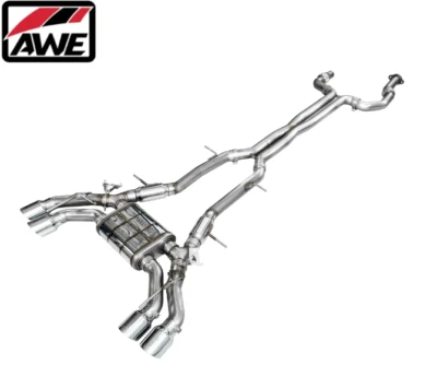 AWE SwitchPath Exhaust 4.5” Chrome Tips For 22-25 Cadillac CT4 V Blackwing 3.6L Foto 1 de 4