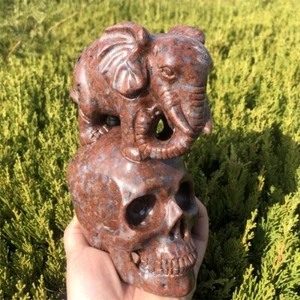 1.81kg Natural unknown Quartz hand Carved skull crystal Reiki healing - Picture 1 of 17