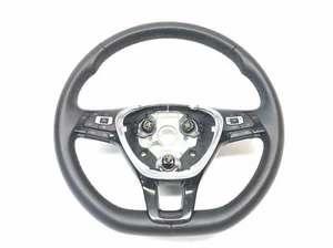 2019-2021 Volkswagen Tiguan Steering Wheel 3 Spoke Black Leather 5NN419091BE - Picture 1 of 4