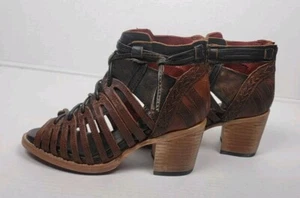 Freebird By Steven Wazee Leather Sandal Heel Booties Womens Size 5 (Fit Like 6) - Picture 1 of 22