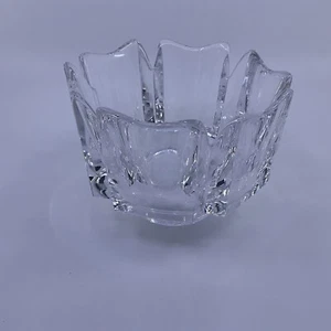 Orrefors Corona runde Schale Lotus 6 Blütenblätter Lars Hellsten Schweden 3 3/4” x 5” - Bild 1 von 4