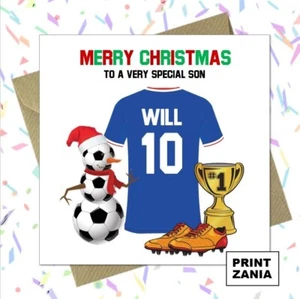 Personalisierte Weihnachtskarte Waldläufer Fußball Sohn Enkel Papa Bruder Onkel ZBU - Bild 1 von 3