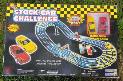 Vintage Artin Slot Car - Stock Car Challenge Mustang Set 7ft 2 cars NOS Sealed - Image 1 of 4