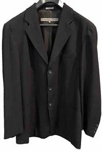 Mens M 44 LE COLLEZIONI STRUCTURE Blazer Jacket Black Italy Rayon Wool Shell - Picture 1 of 14
