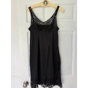 Bali nightgown Black Full Slip Lace Trim Adjustable Straps sleepwear S Size 38 - Picture 1 of 9