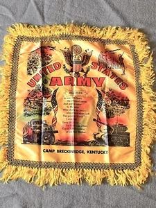 CAMP BRECKINRIDGE KENTUCKY Souvenir PILLOW CASE United States ARMY-- To Mother - Picture 1 of 13