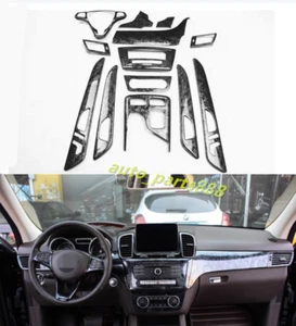 Black Wood Grain Full Interior Kit Cover Trim For Benz GLE W166 GLS X166 2016-19 - Picture 1 of 10