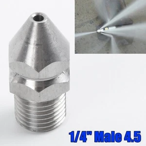 High Pressure Nozzle 250 Bar Sewer Jetter Spray Hose Drain Cleaning Tool Silver - Picture 1 of 7