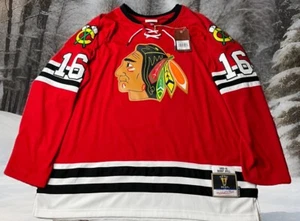 MITCHELL & NESS CHICAGO BLACKHAWKS 2XL BOBBY HULL BLUE LINE JERSEY $200 RED - Picture 1 of 7