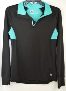 RBX Performance women's Small black/aqua 1/4 zip long sleeve pullover jacket - Picture 1 of 6