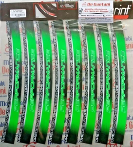MOTORCYCLE SCOOTER PERFORMANCE DESIGN FLUO GREEN PRINT DCWR6P RIM WHEEL STICKERS - Picture 1 of 1