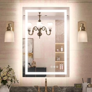 LED Bathroom Mirror with Lights 24X36 Frontlit & Backlit Vanity Mirror anti Fog - Picture 1 of 8