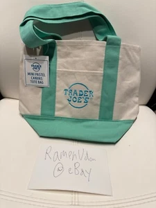 *100% AUTENTICA* Trader Joe's 2025 Mini piccola borsa tote primavera pastello verde menta - Foto 1 di 1