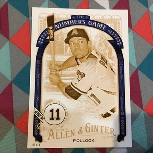 A J POLLOCK #NG-58 5X7 Gold 7/10 made 2016 Topps Allen Ginter Numbers Game - Picture 1 of 2