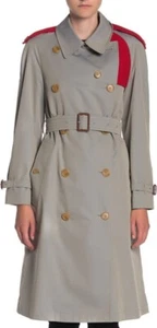 Trench donna Burberry lungo verde grigio doppiopetto taglia US2 - Foto 1 di 11