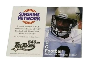 Daunte Culpepper 1996 UCF Schedule Knights Central Florida Inaugural  Season 1A - Picture 1 of 6