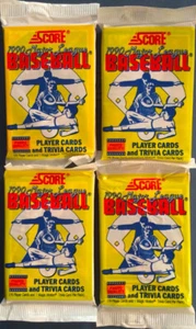 4x Packs 1990 Baseball Trading Cards (Factory-Sealed) (68 Card Lot) MLB (Score) - Picture 1 of 2