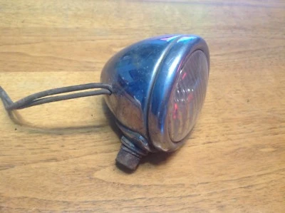 WOW! De colección Capucha Lámpara Guardabarros LUZ Temprano FORD? Lente de vidrio automático restaurable Foto 1 de 4