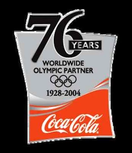 76 YEARS WORLDWIDE OLYMPIC PARTNER - ATHENS 2004 COCA COLA OLYMPIC PIN - Picture 1 of 1