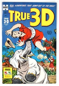 Gafas 3D True 3-D #1 Harvey Comics copia de archivo de alta calidad aún adjuntas (1953) - Imagen 1 de 4
