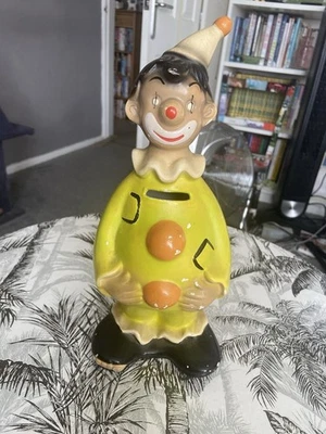 Vintage collectable Ellgreave Clown Go Go ceramic money box, original stopper. - Image 1 of 4